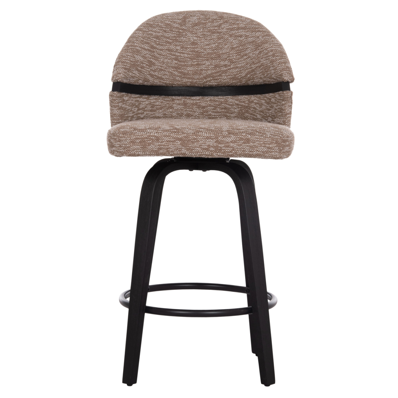 BAR STOOL SWIVEL DEKKER HM18250.03 PLYWOOD IN BLACK--FABRIC IN BROWN 48x54x96Hcm. [3]