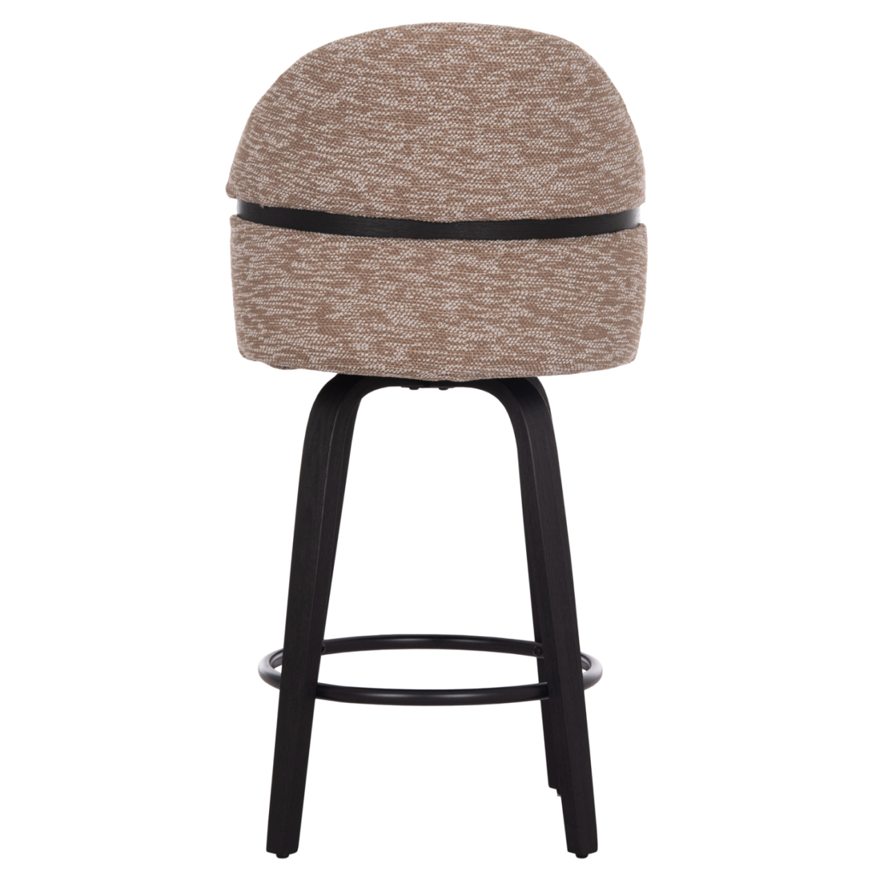 BAR STOOL SWIVEL DEKKER HM18250.03 PLYWOOD IN BLACK--FABRIC IN BROWN 48x54x96Hcm. [6]