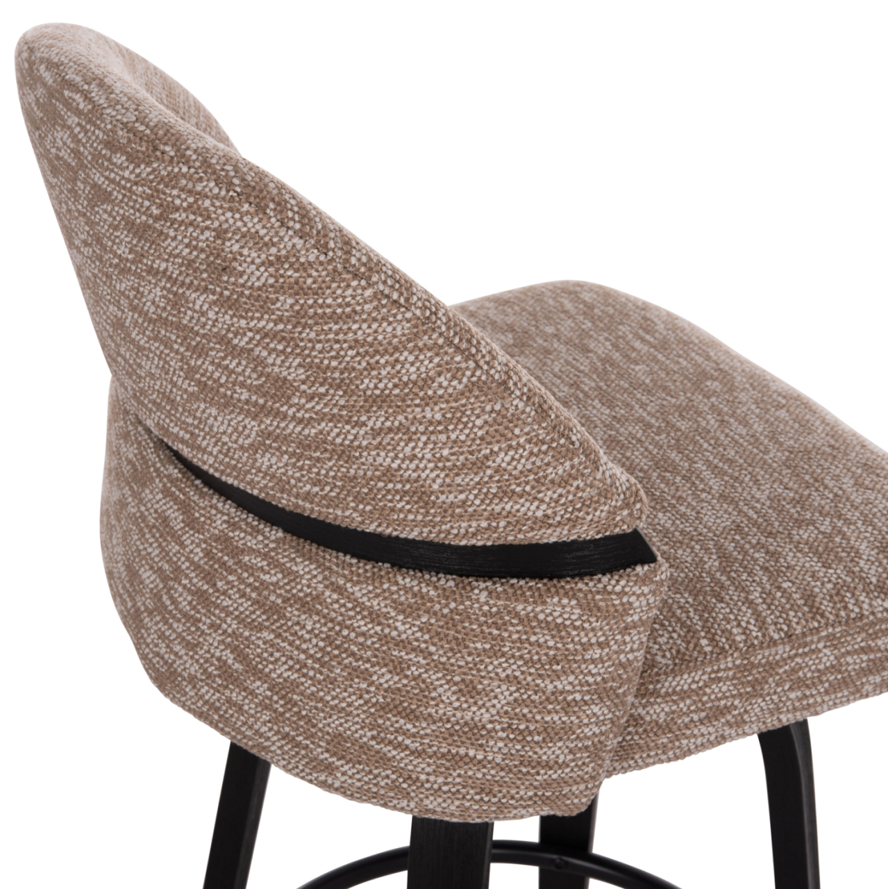 BAR STOOL SWIVEL DEKKER HM18250.03 PLYWOOD IN BLACK--FABRIC IN BROWN 48x54x96Hcm. [10]