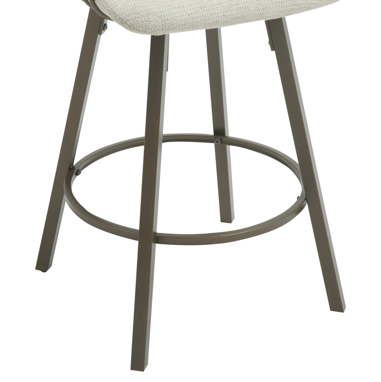 BAR STOOL SWIVEL LANG HM9990.01 ANTIQUE COPPER METAL FRAME-ECRU FABRIC 51,5x48,5x89,5Hcm. [8]