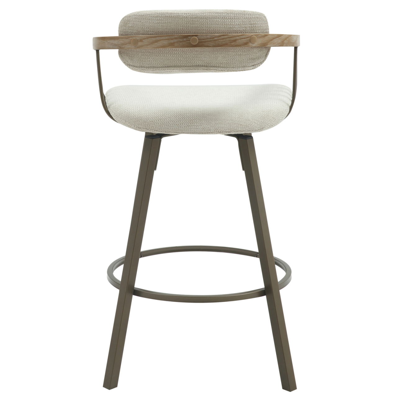 BAR STOOL SWIVEL LANG HM9990.01 ANTIQUE COPPER METAL FRAME-ECRU FABRIC 51,5x48,5x89,5Hcm. [6]