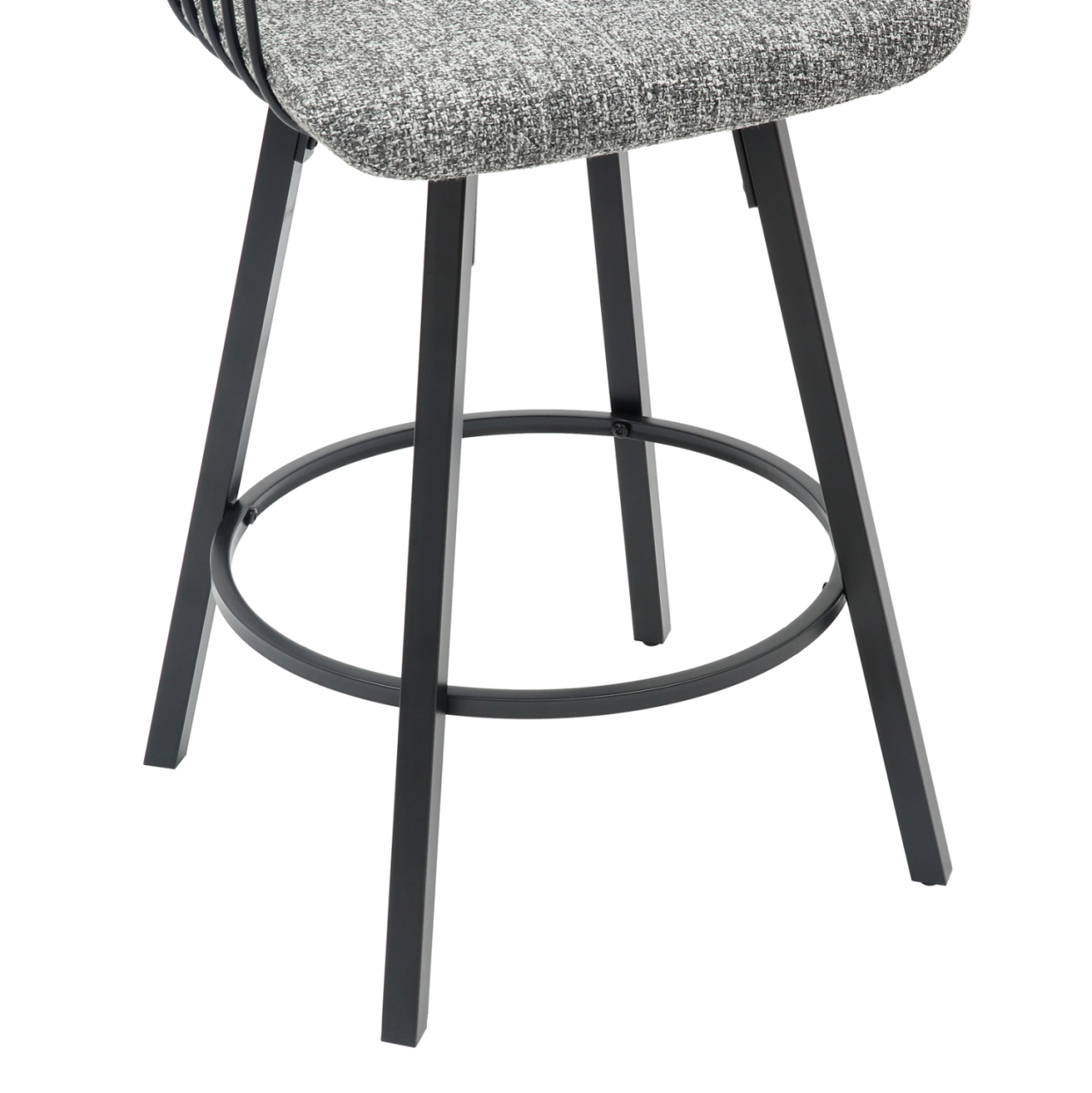 BAR STOOL SWIVEL LANG HM9990.02 BLACK METAL FRAME-GREY FABRIC 51,5x48,5x89,5Hcm. [8]