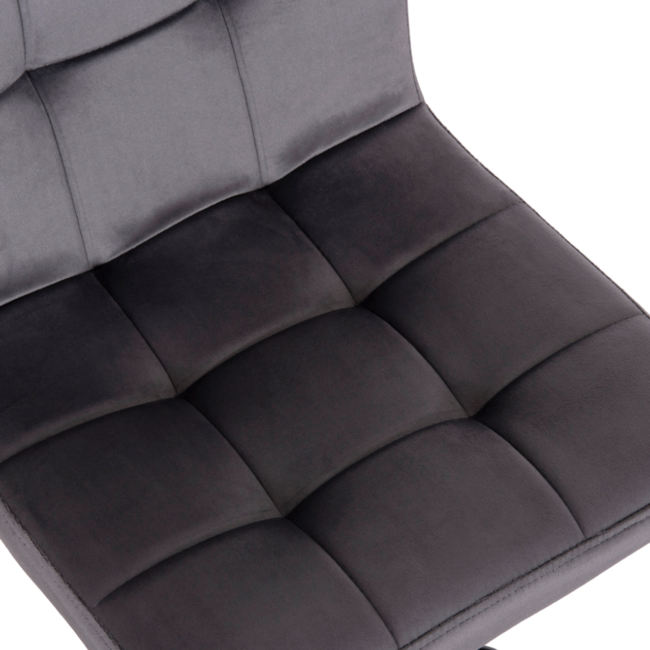 BAR STOOL SWIVELING DIANA HM202.41 GREY VELVET--BLACK MATTE METAL 44x52x109Hcm. [8]