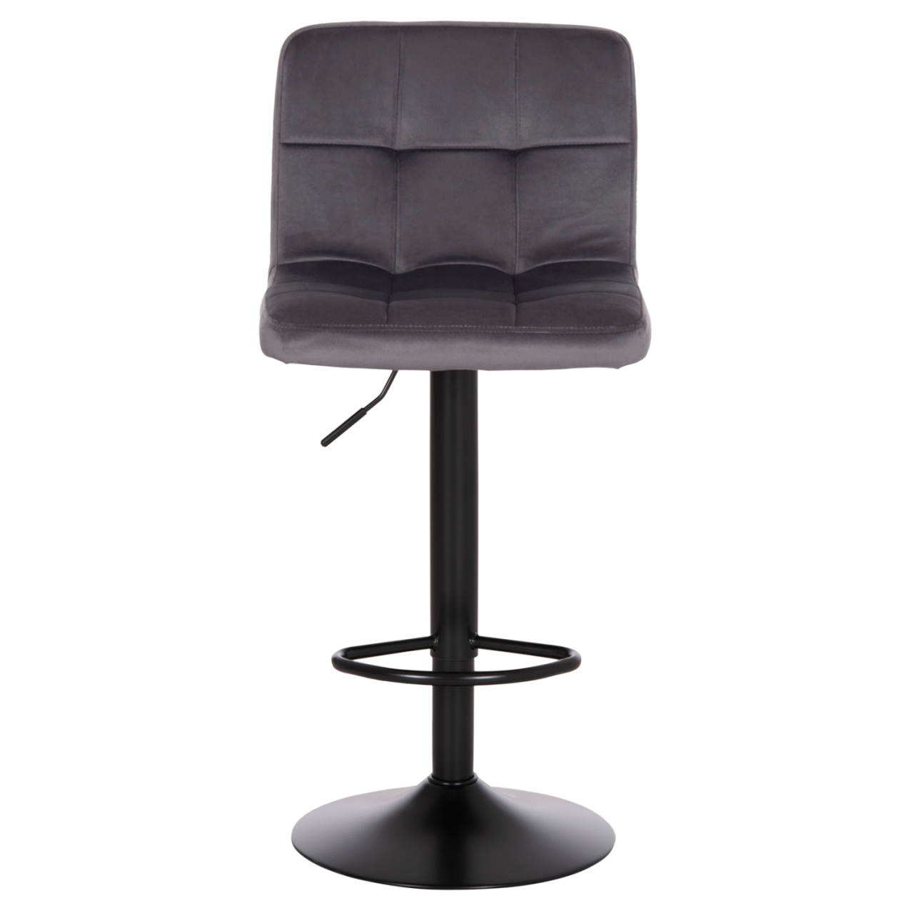 BAR STOOL SWIVELING DIANA HM202.41 GREY VELVET--BLACK MATTE METAL 44x52x109Hcm. [3]