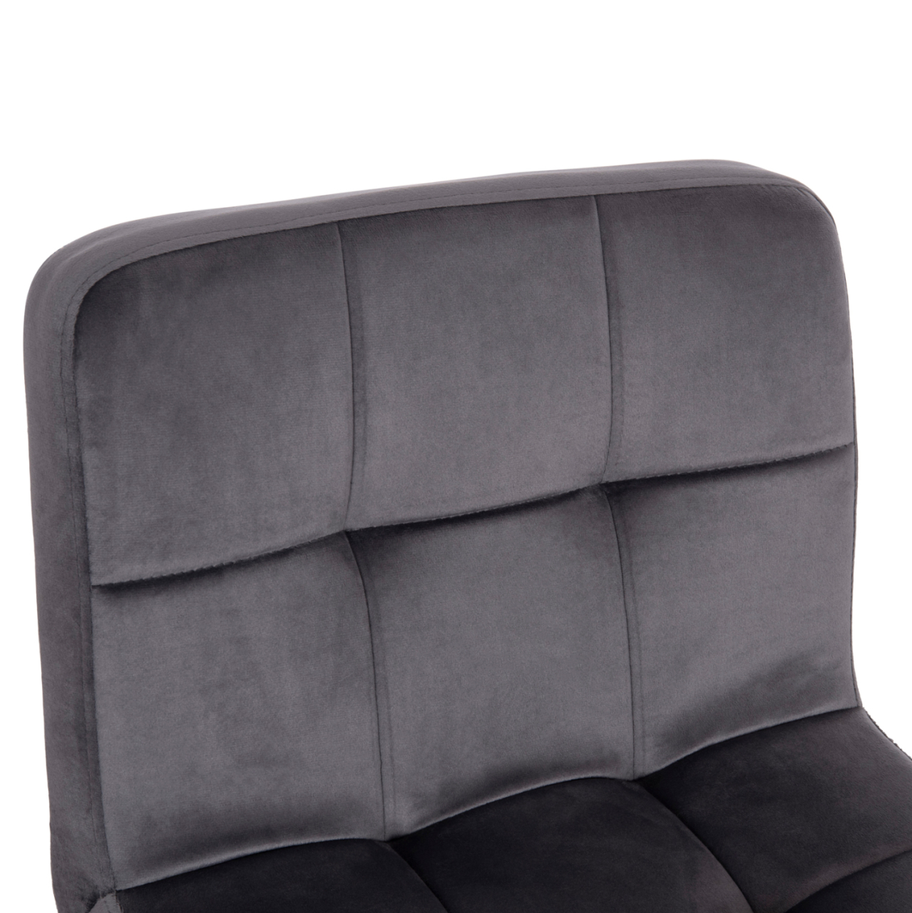BAR STOOL SWIVELING DIANA HM202.41 GREY VELVET--BLACK MATTE METAL 44x52x109Hcm. [7]