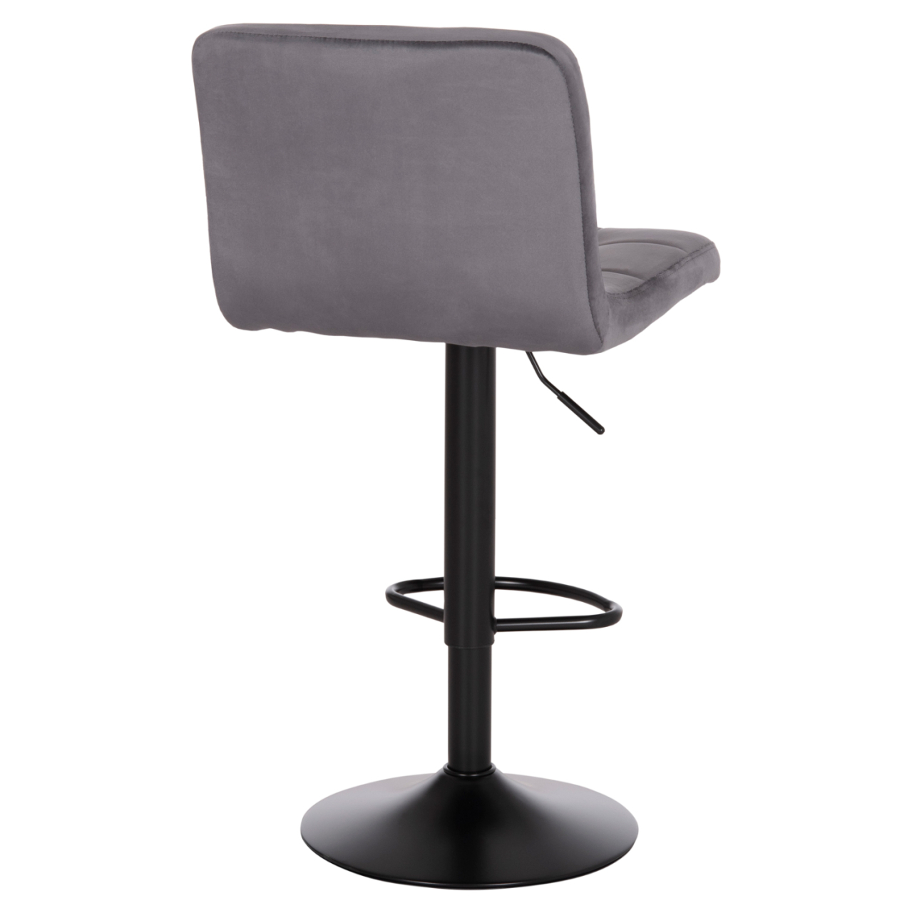 BAR STOOL SWIVELING DIANA HM202.41 GREY VELVET--BLACK MATTE METAL 44x52x109Hcm. [5]
