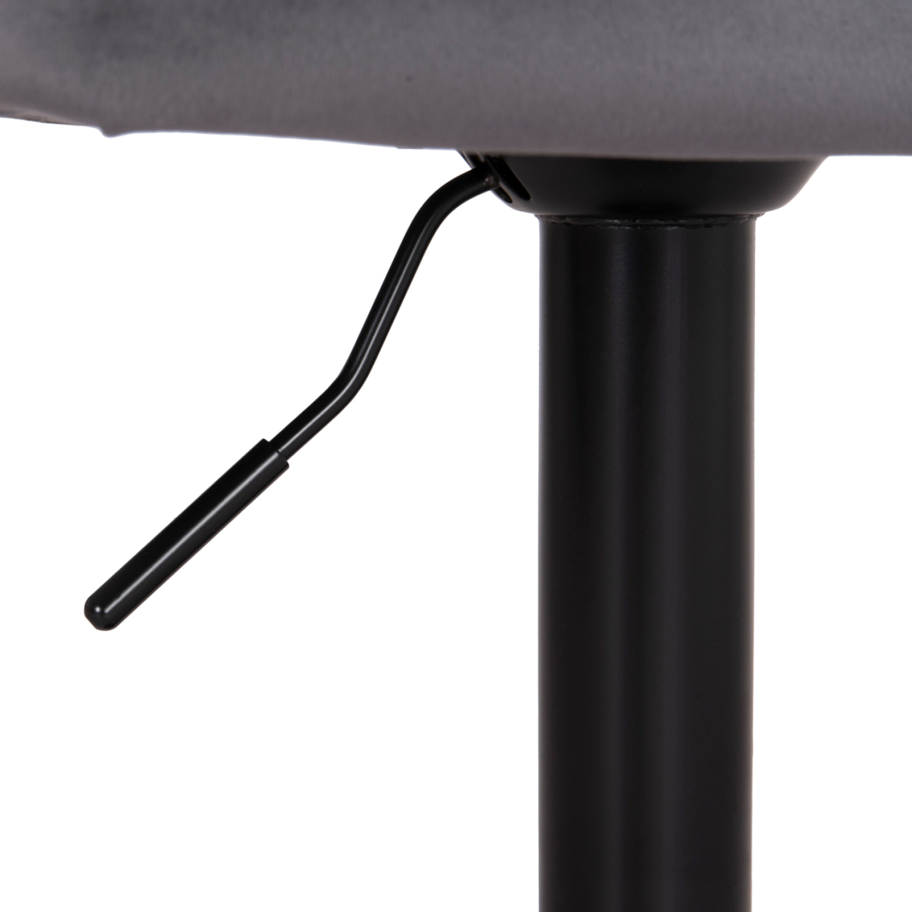 BAR STOOL SWIVELING DIANA HM202.41 GREY VELVET--BLACK MATTE METAL 44x52x109Hcm. [10]