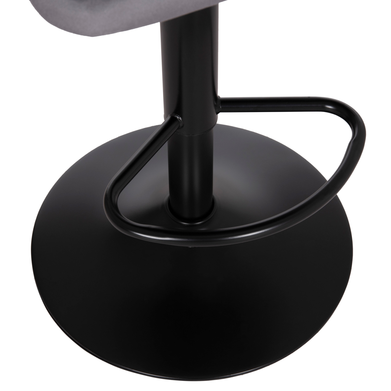 BAR STOOL SWIVELING DIANA HM202.41 GREY VELVET--BLACK MATTE METAL 44x52x109Hcm. [9]