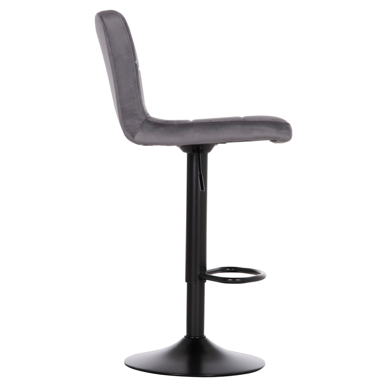 BAR STOOL SWIVELING DIANA HM202.41 GREY VELVET--BLACK MATTE METAL 44x52x109Hcm. [4]