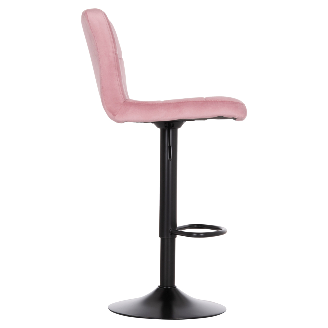 BAR STOOL SWIVELING DIANA HM202.42 DUSTY PINK VELVET--BLACK MATTE METAL 44x52x109Hcm. [4]