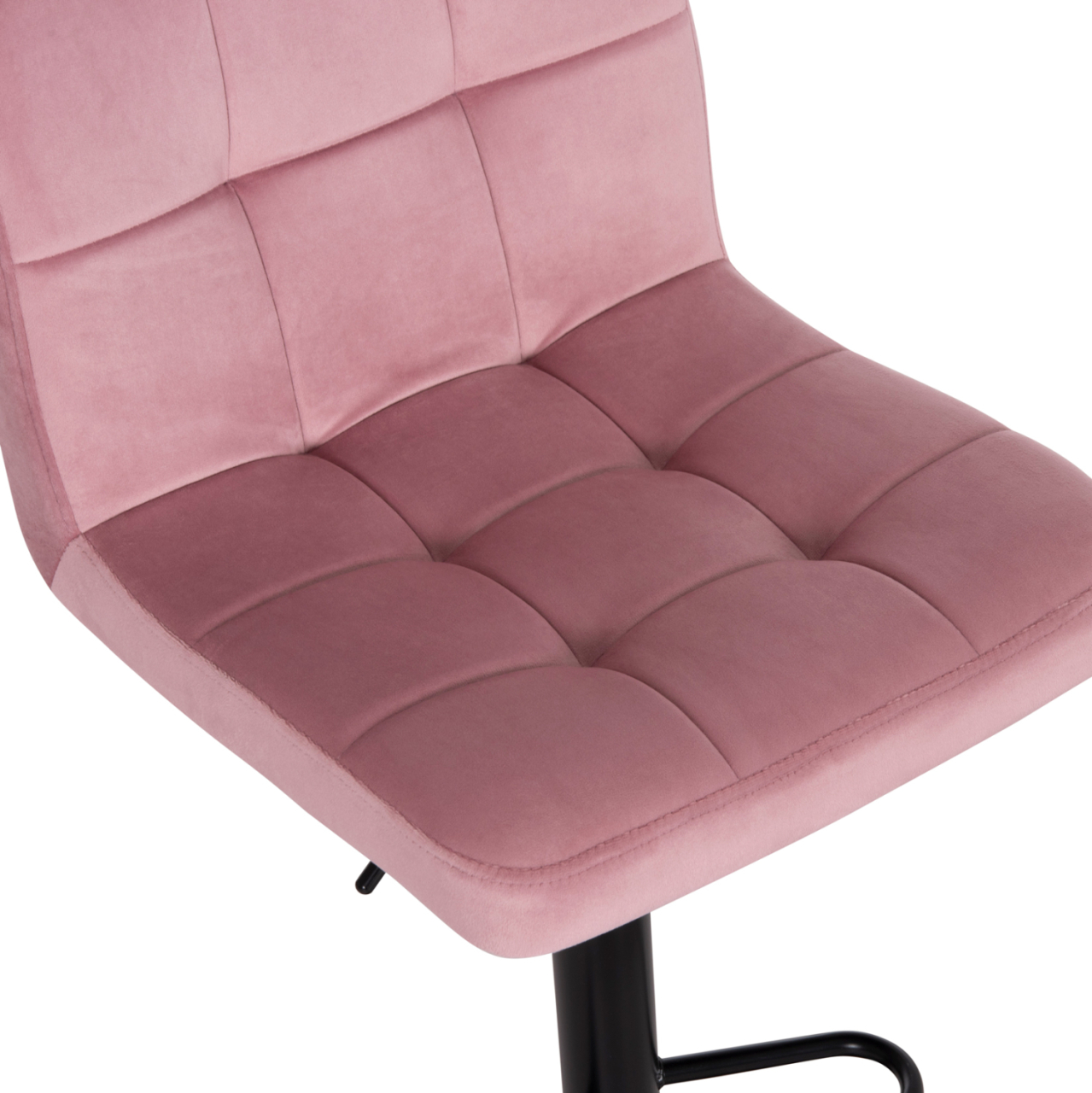 BAR STOOL SWIVELING DIANA HM202.42 DUSTY PINK VELVET--BLACK MATTE METAL 44x52x109Hcm. [8]