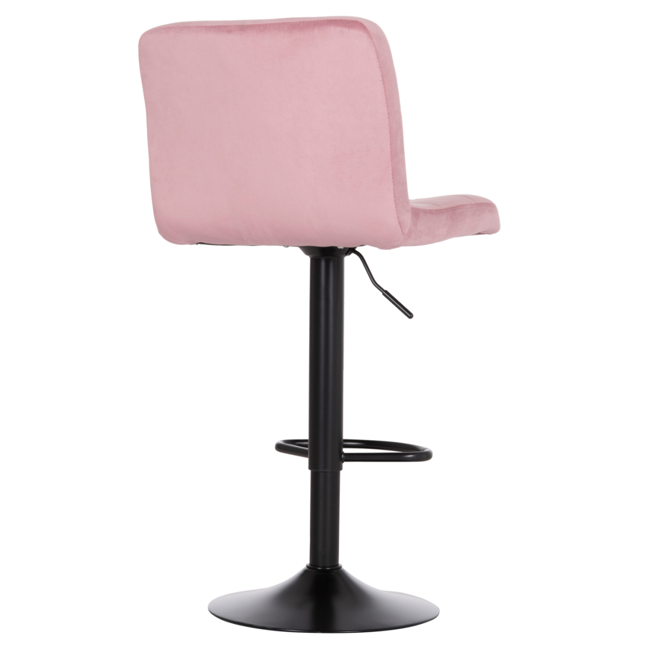 BAR STOOL SWIVELING DIANA HM202.42 DUSTY PINK VELVET--BLACK MATTE METAL 44x52x109Hcm. [5]