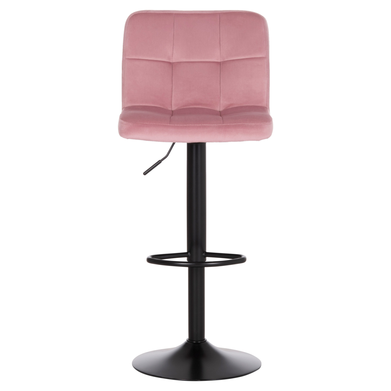 BAR STOOL SWIVELING DIANA HM202.42 DUSTY PINK VELVET--BLACK MATTE METAL 44x52x109Hcm. [3]