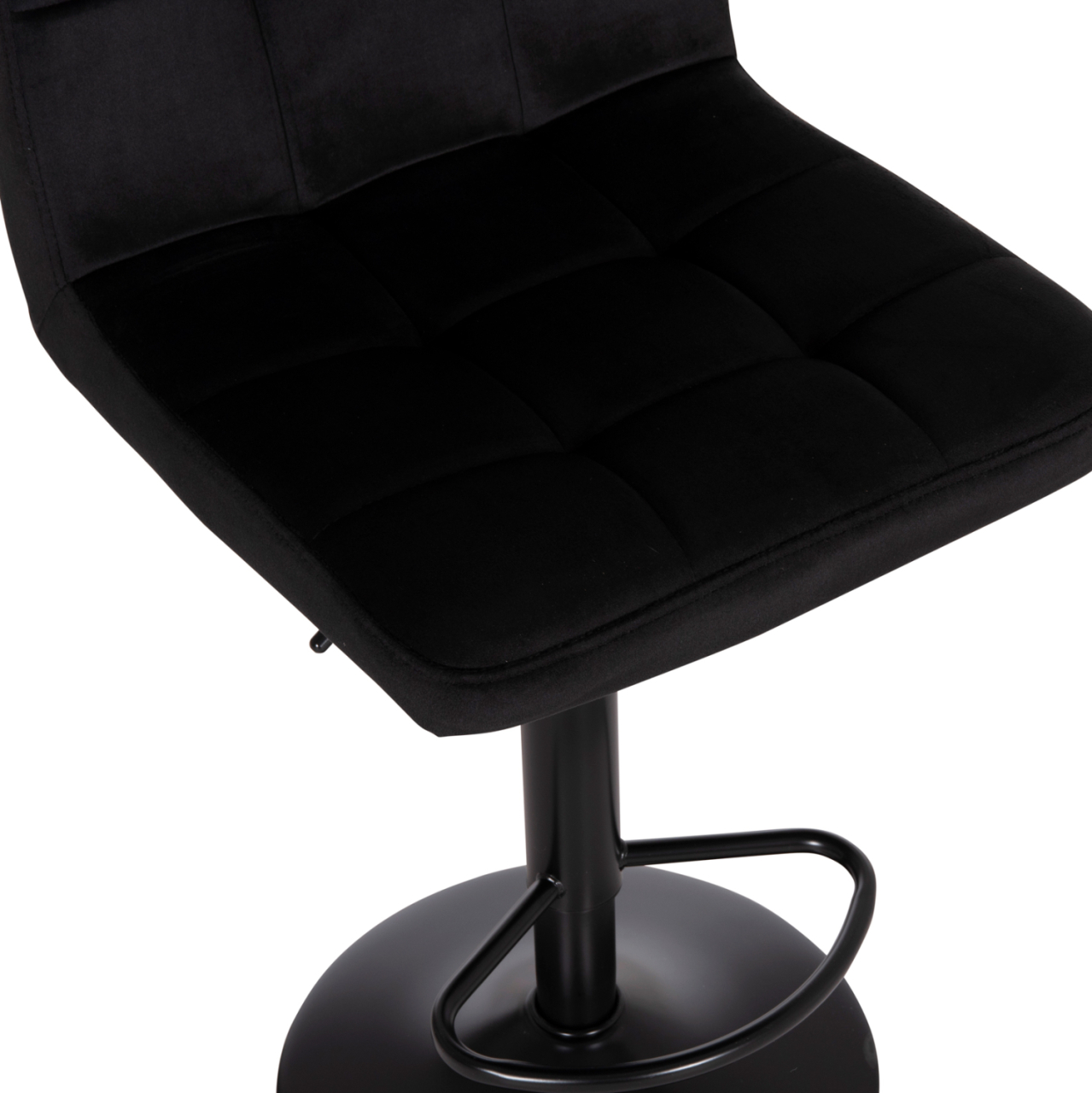 BAR STOOL SWIVELING DIANA HM202.44 BLACK VELVET--BLACK MATTE METAL 44x52x109Hcm. [8]