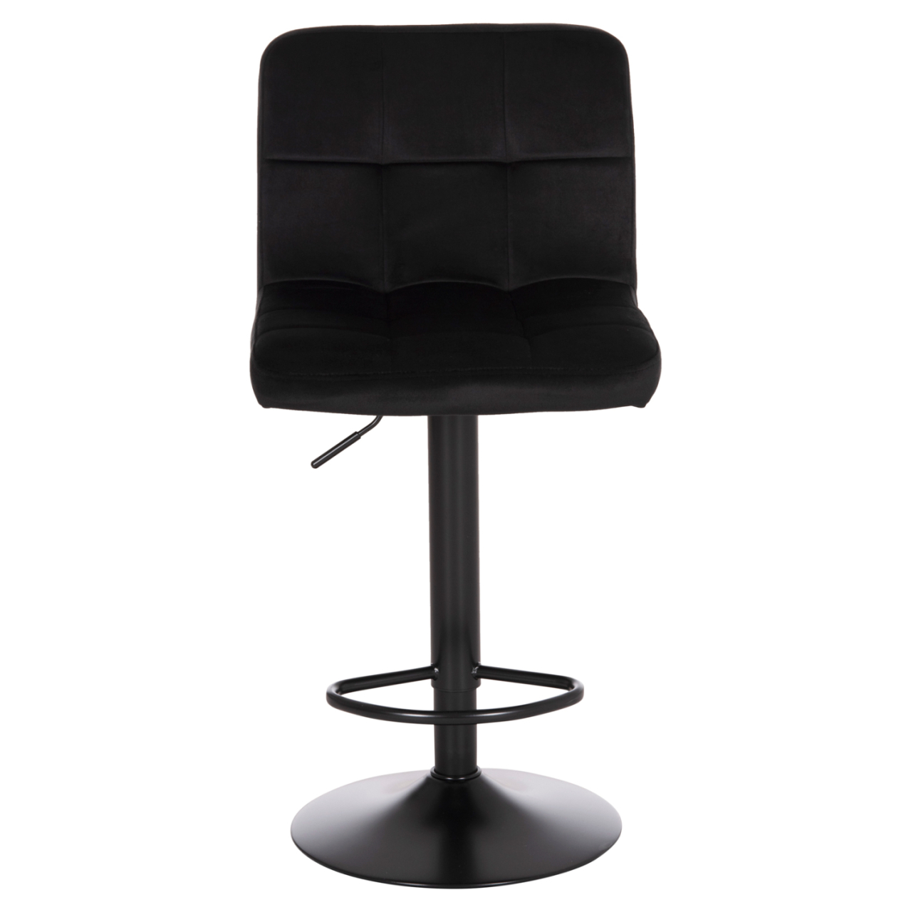 BAR STOOL SWIVELING DIANA HM202.44 BLACK VELVET--BLACK MATTE METAL 44x52x109Hcm. [3]