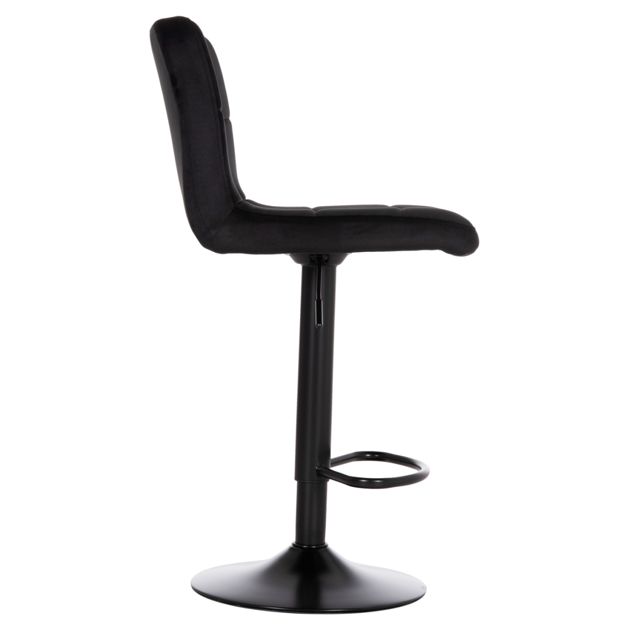 BAR STOOL SWIVELING DIANA HM202.44 BLACK VELVET--BLACK MATTE METAL 44x52x109Hcm. [4]