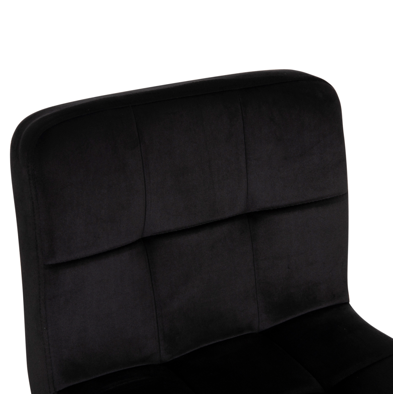 BAR STOOL SWIVELING DIANA HM202.44 BLACK VELVET--BLACK MATTE METAL 44x52x109Hcm. [7]