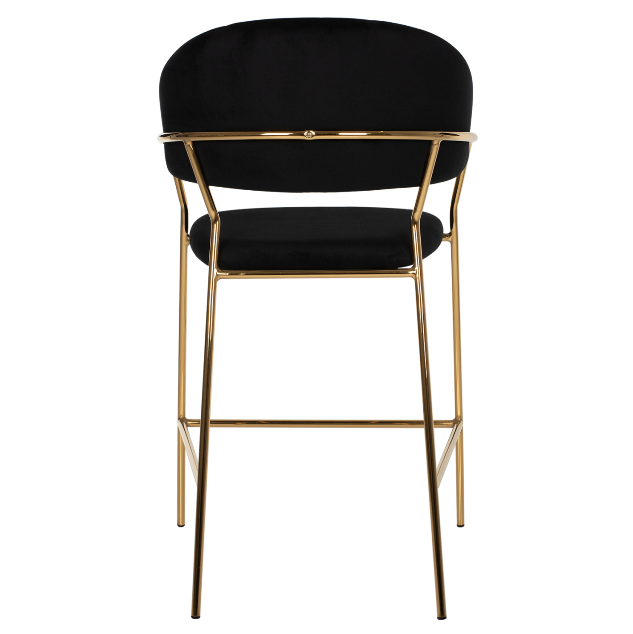 BAR STOOL THEODORE HM8734.04 BLACK VELVET GOLD METAL FRAME 60x55x100Hcm. [6]