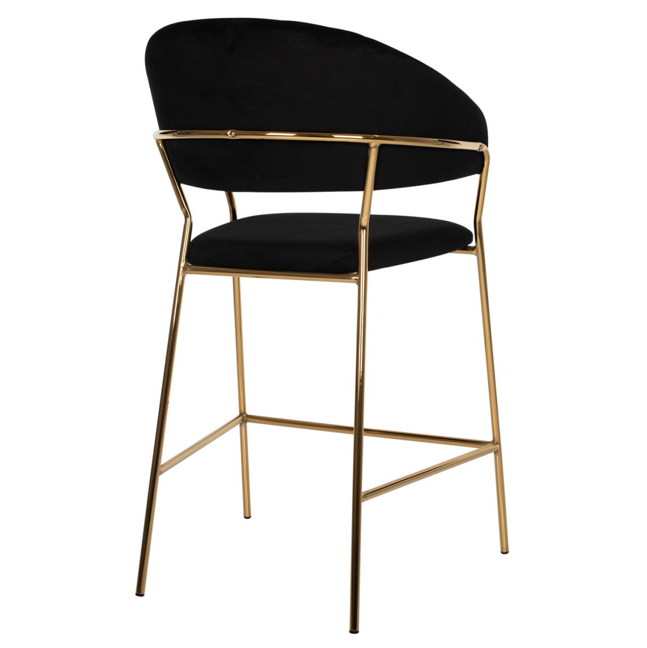 BAR STOOL THEODORE HM8734.04 BLACK VELVET GOLD METAL FRAME 60x55x100Hcm. [5]