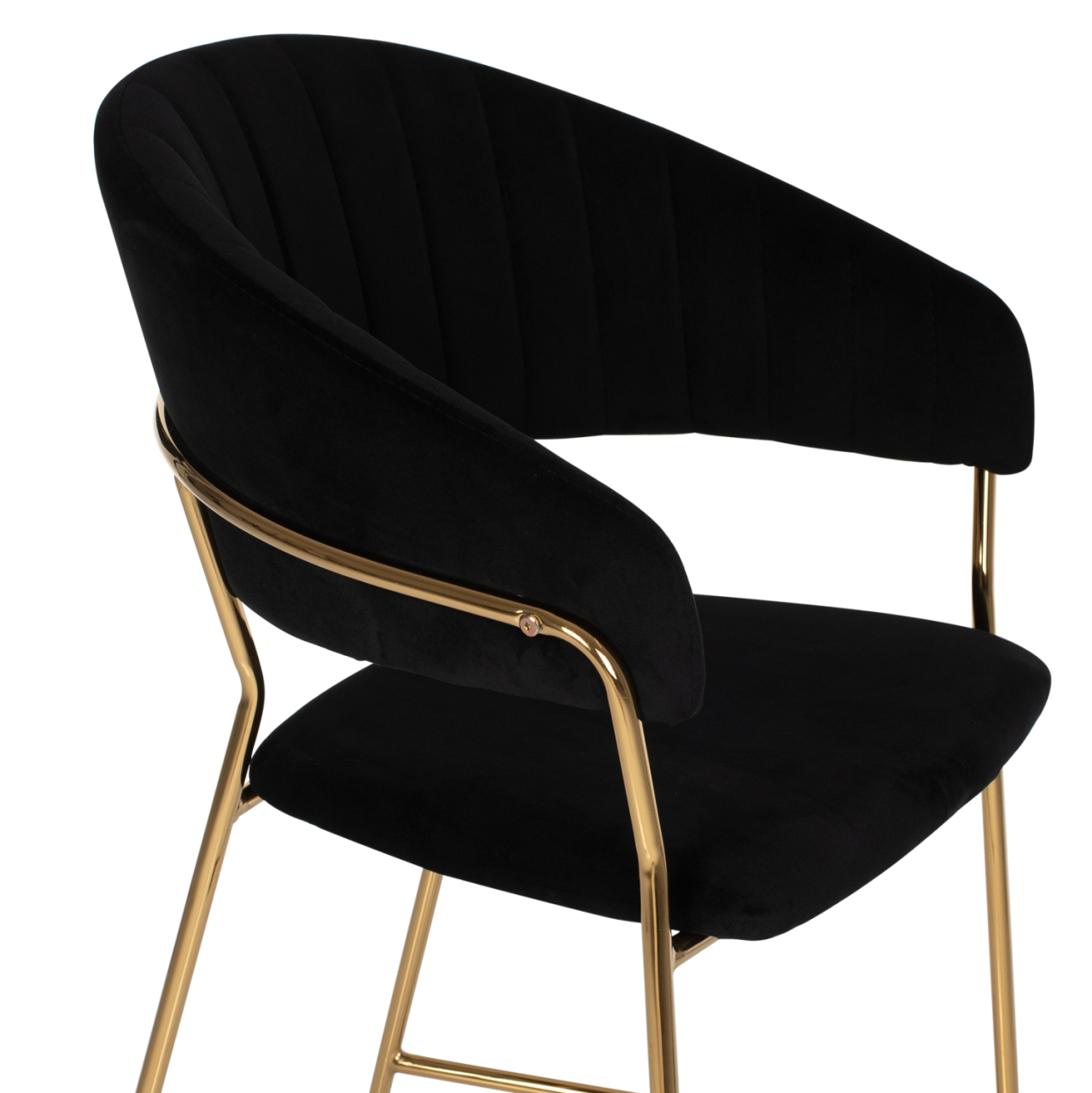 BAR STOOL THEODORE HM8734.04 BLACK VELVET GOLD METAL FRAME 60x55x100Hcm. [7]