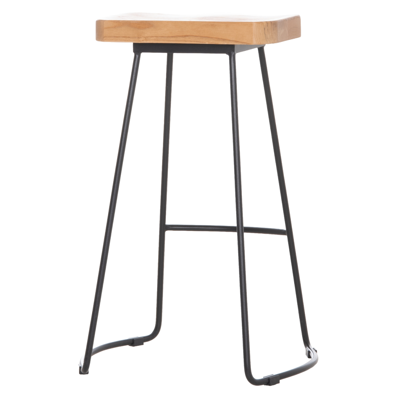 BAR-STOOL TOON WOOD-METAL IN NATURAL-BLACK 47.5Χ41.5Χ70Hcm.HM9333.01 [5]