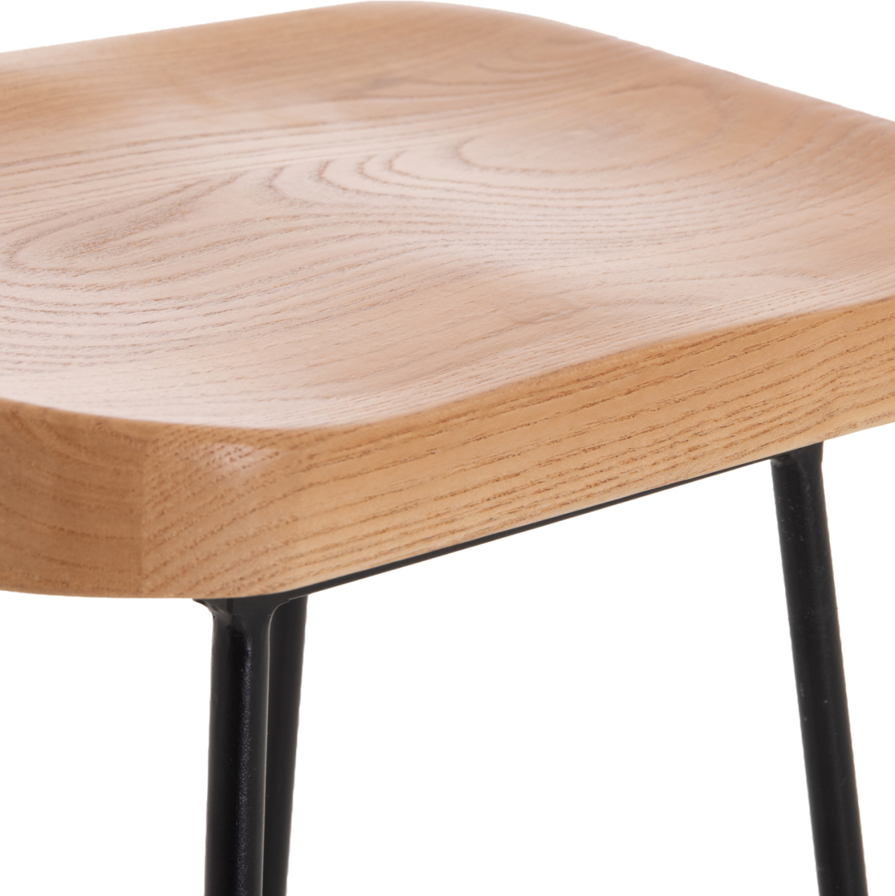 BAR-STOOL TOON WOOD-METAL IN NATURAL-BLACK 47.5Χ41.5Χ70Hcm.HM9333.01 [8]