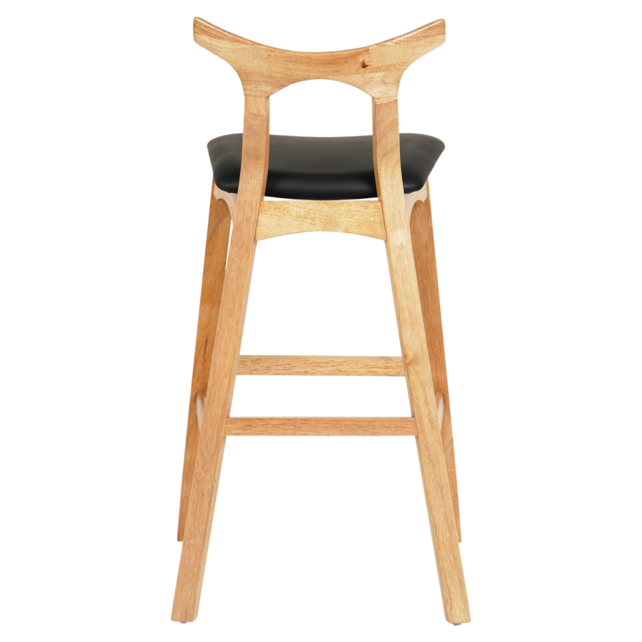 BAR STOOL USOPP HM9951.01 RUBBERWOOD IN LIGHT OAK- BLACK PU 43x41x100Hcm. [5]