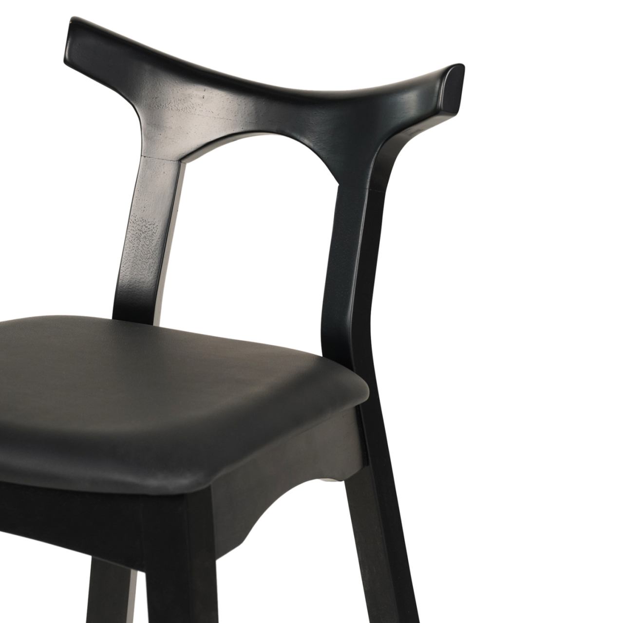 BAR STOOL USOPP HM9951.02 RUBBERWOOD and PU IN BLACK COLOR 49x53x99,5Hcm. [6]