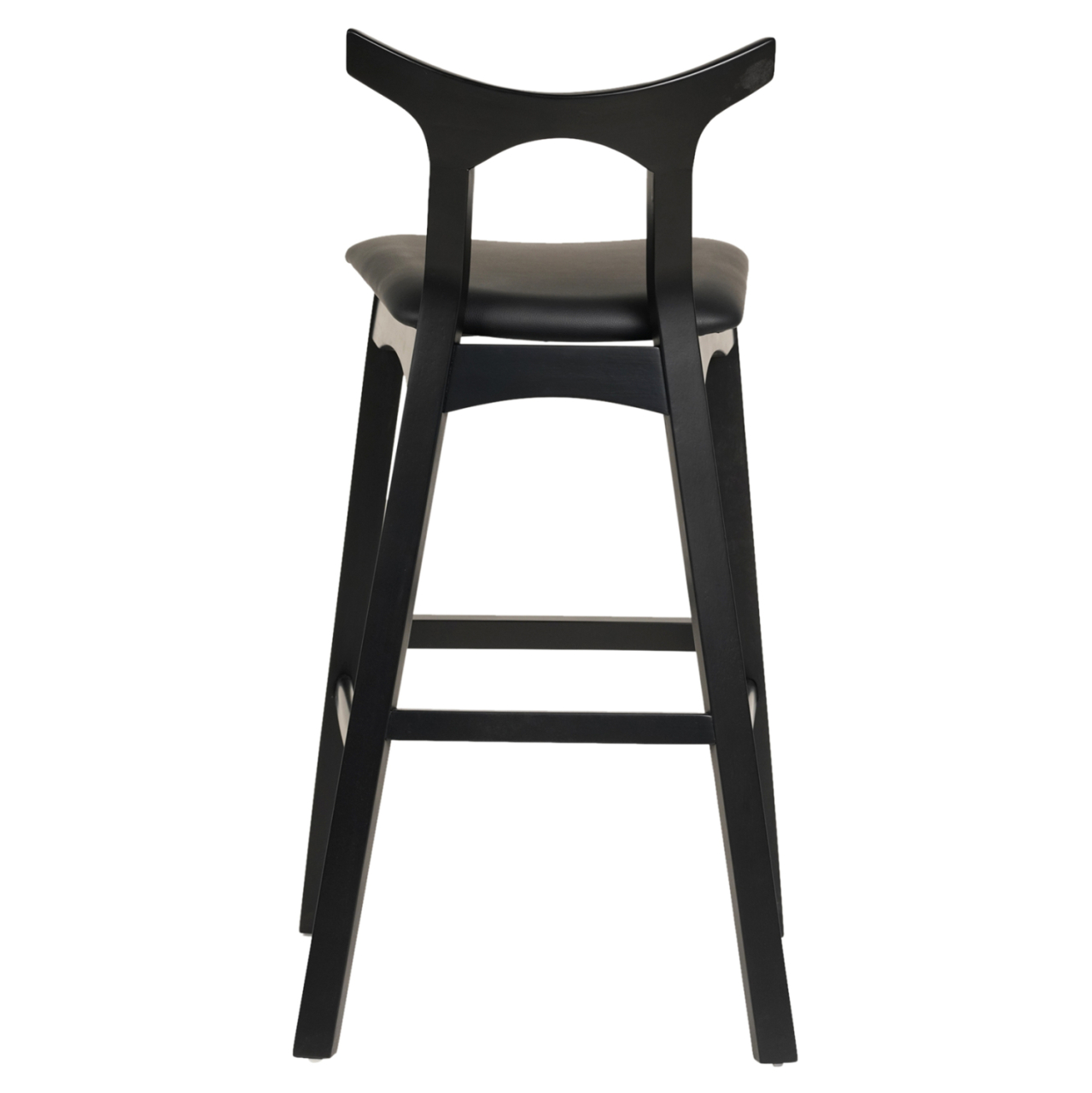 BAR STOOL USOPP HM9951.02 RUBBERWOOD and PU IN BLACK COLOR 49x53x99,5Hcm. [5]