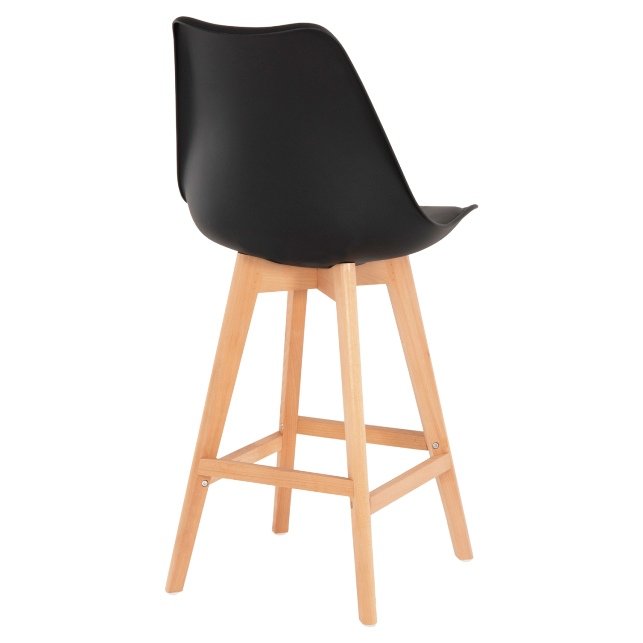 BAR STOOL VEGAS HM8000.22 MEDIUM HEIGHT BLACK POLYPROPYLENE NATURAL BEECH WOOD 47x58x100Hcm. [5]