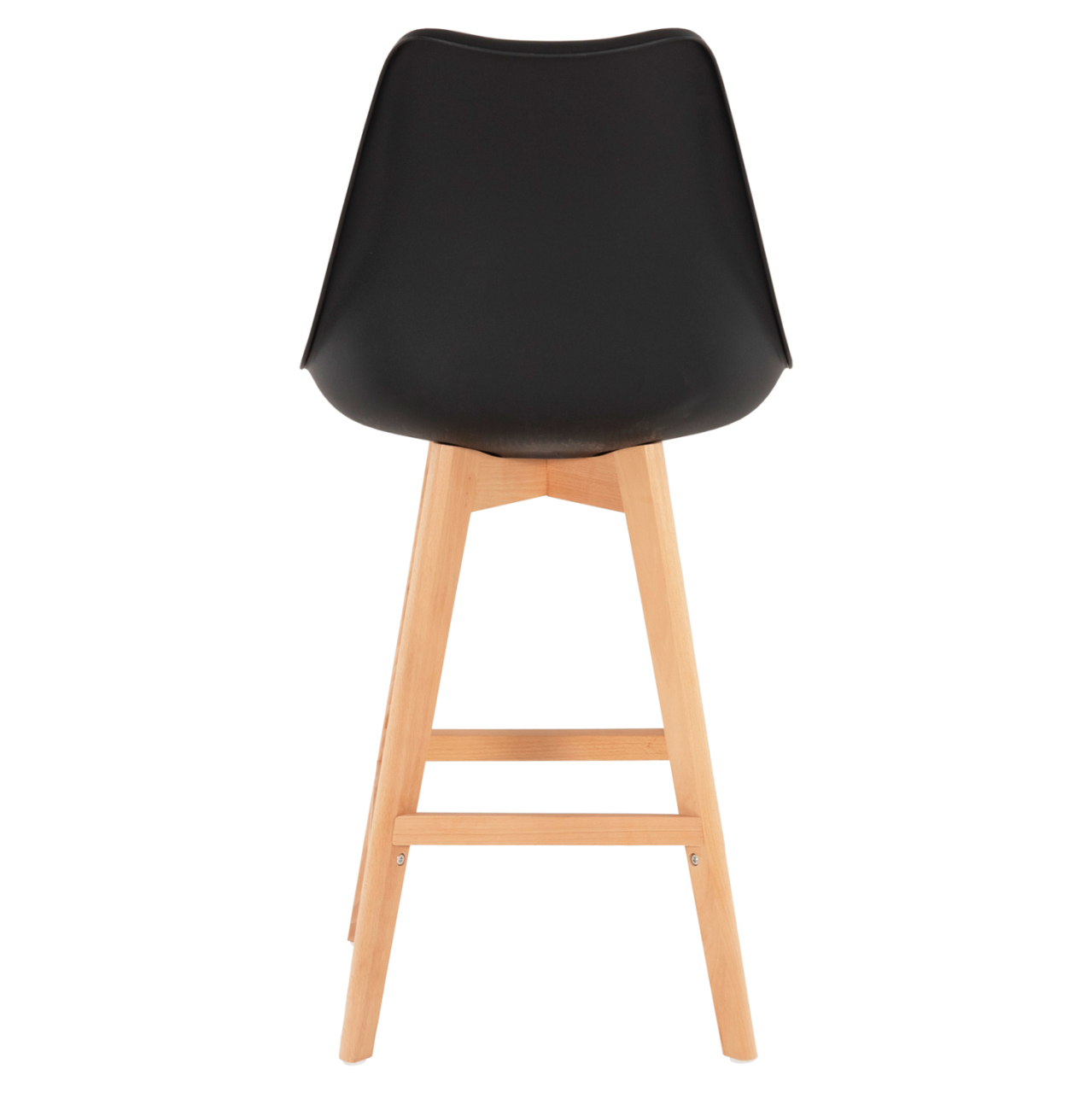BAR STOOL VEGAS HM8000.22 MEDIUM HEIGHT BLACK POLYPROPYLENE NATURAL BEECH WOOD 47x58x100Hcm. [6]