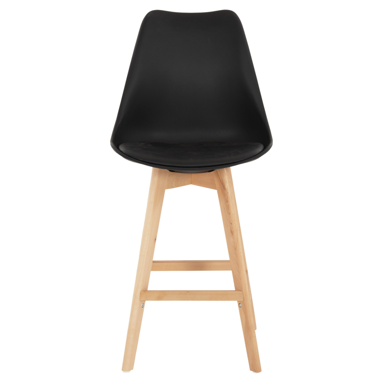 BAR STOOL VEGAS HM8000.22 MEDIUM HEIGHT BLACK POLYPROPYLENE NATURAL BEECH WOOD 47x58x100Hcm. [3]