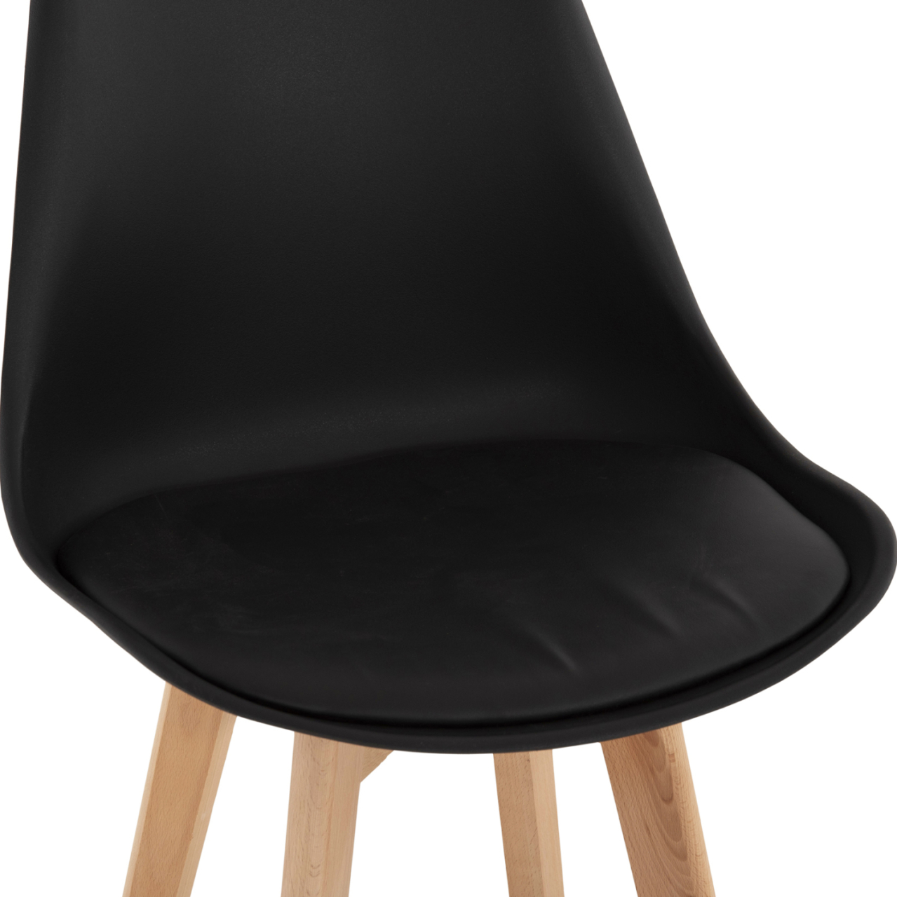 BAR STOOL VEGAS HM8000.22 MEDIUM HEIGHT BLACK POLYPROPYLENE NATURAL BEECH WOOD 47x58x100Hcm. [8]