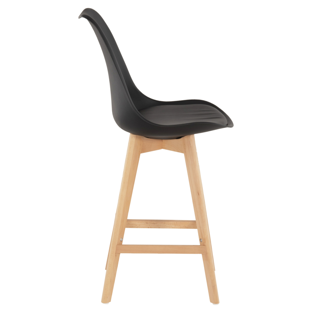 BAR STOOL VEGAS HM8000.22 MEDIUM HEIGHT BLACK POLYPROPYLENE NATURAL BEECH WOOD 47x58x100Hcm. [4]