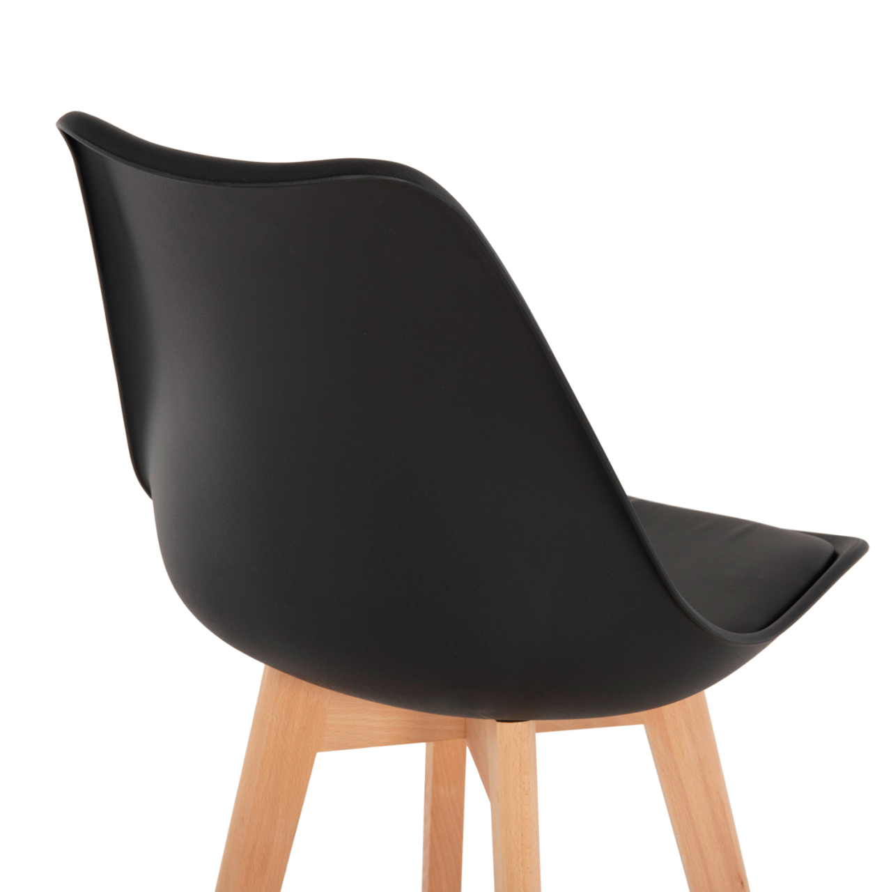 BAR STOOL VEGAS HM8000.22 MEDIUM HEIGHT BLACK POLYPROPYLENE NATURAL BEECH WOOD 47x58x100Hcm. [10]