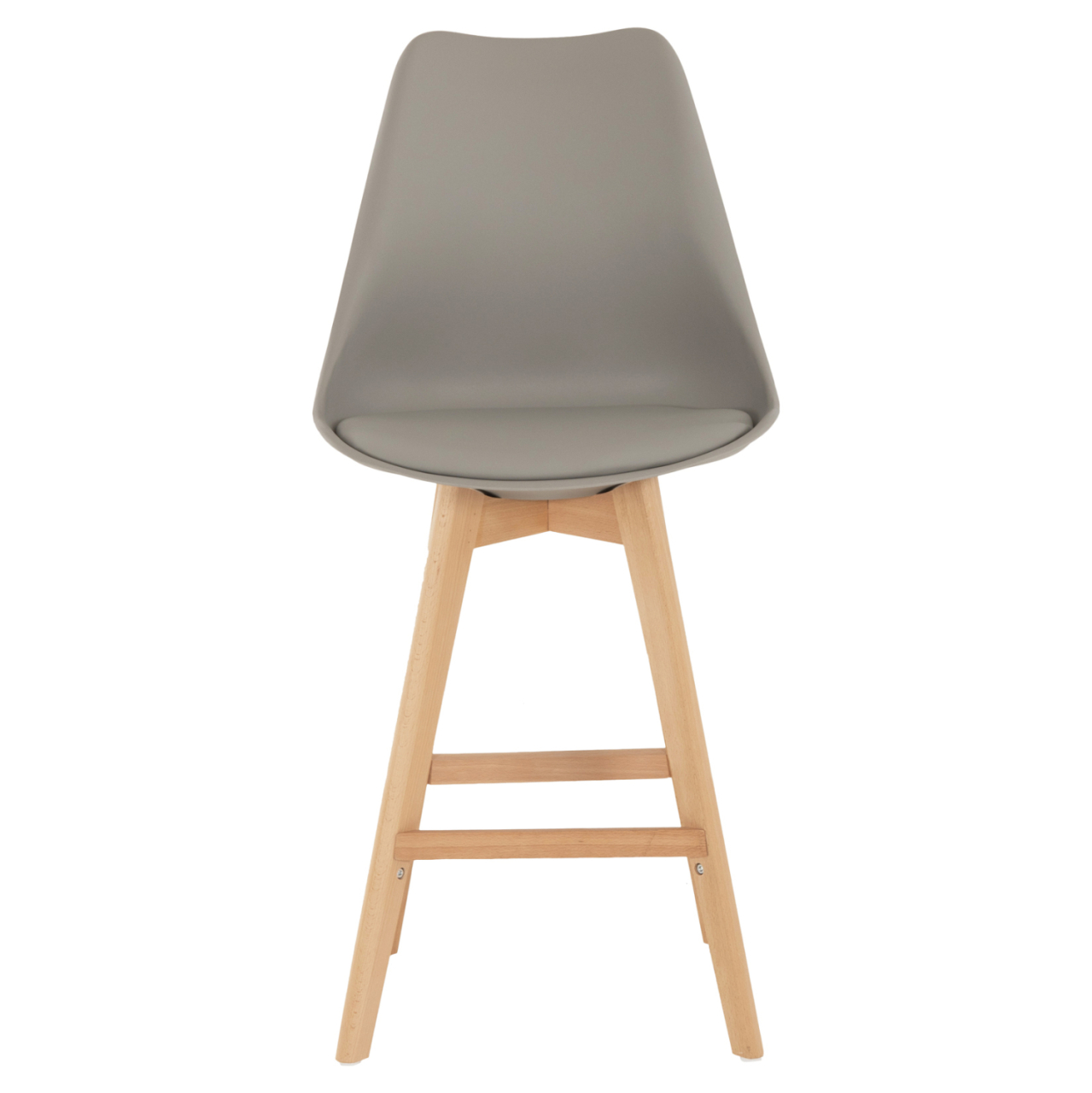 BAR STOOL VEGAS HM8000.40 MEDIUM HEIGHT GREY POLYPROPYLENE NATURAL BEECH WOOD 47x58x100Hcm. [3]