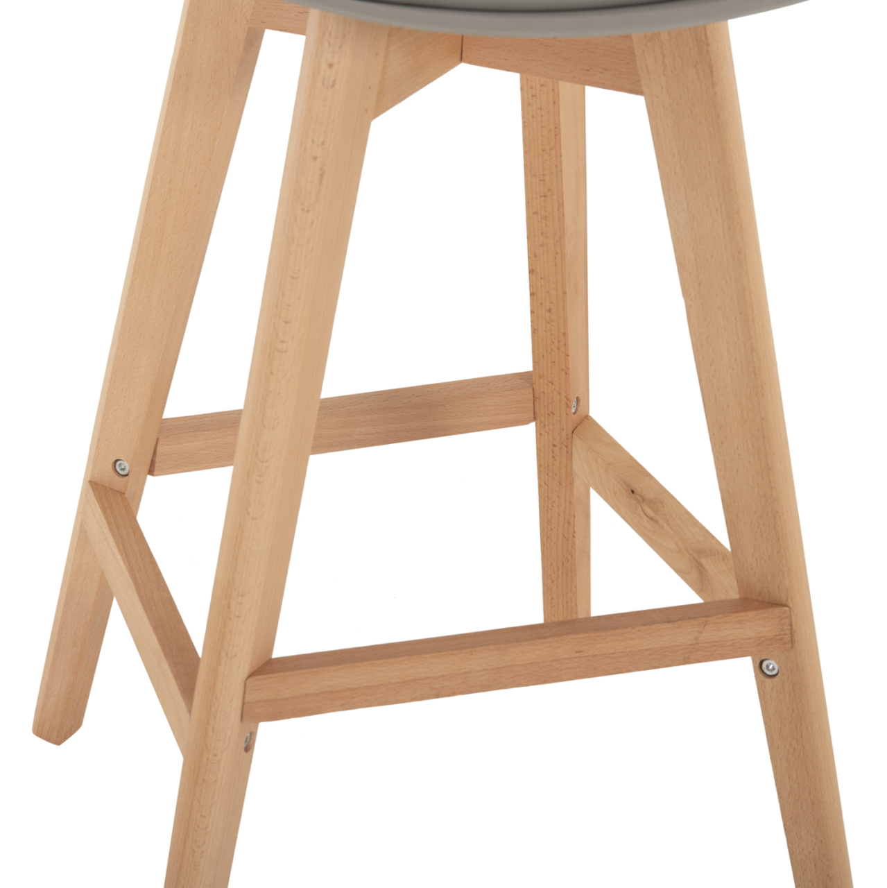 BAR STOOL VEGAS HM8000.40 MEDIUM HEIGHT GREY POLYPROPYLENE NATURAL BEECH WOOD 47x58x100Hcm. [9]