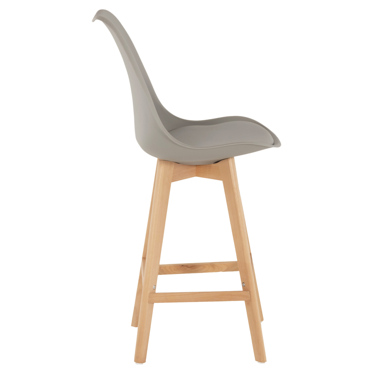 BAR STOOL VEGAS HM8000.40 MEDIUM HEIGHT GREY POLYPROPYLENE NATURAL BEECH WOOD 47x58x100Hcm. [4]