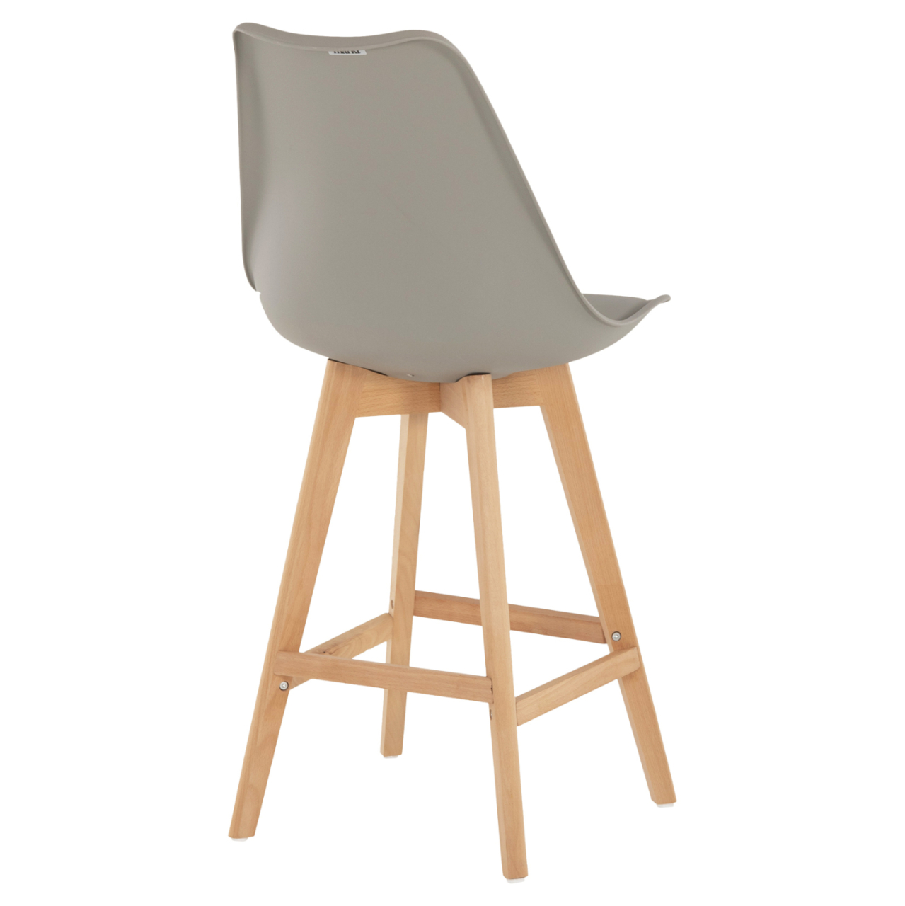BAR STOOL VEGAS HM8000.40 MEDIUM HEIGHT GREY POLYPROPYLENE NATURAL BEECH WOOD 47x58x100Hcm. [5]