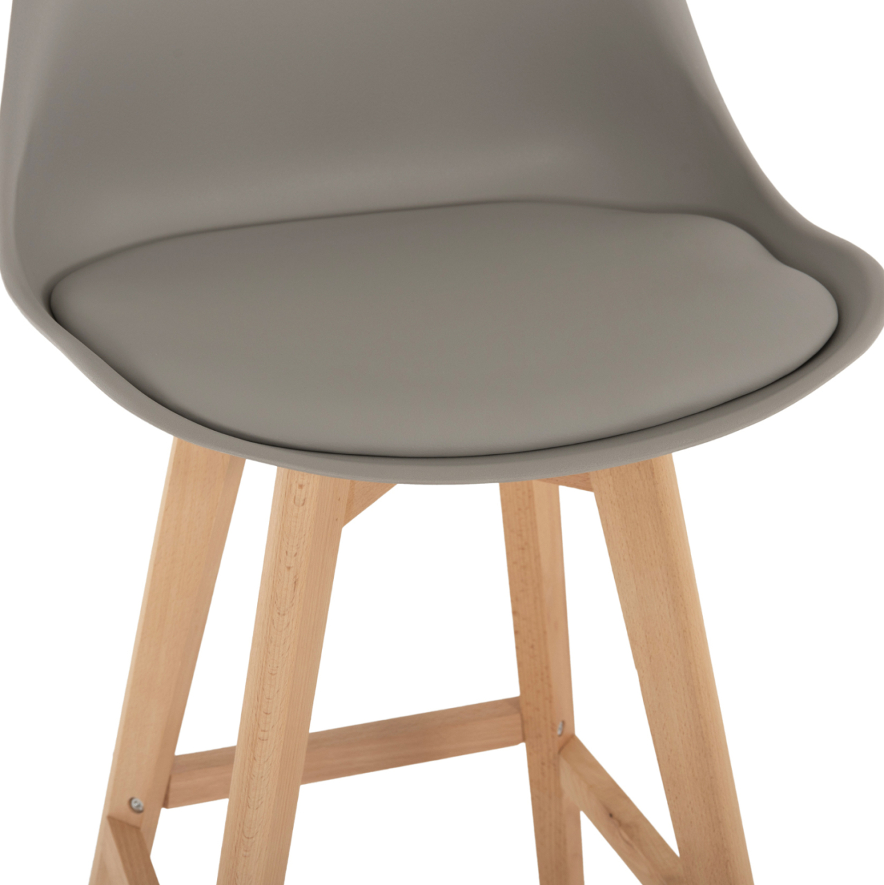 BAR STOOL VEGAS HM8000.40 MEDIUM HEIGHT GREY POLYPROPYLENE NATURAL BEECH WOOD 47x58x100Hcm. [8]