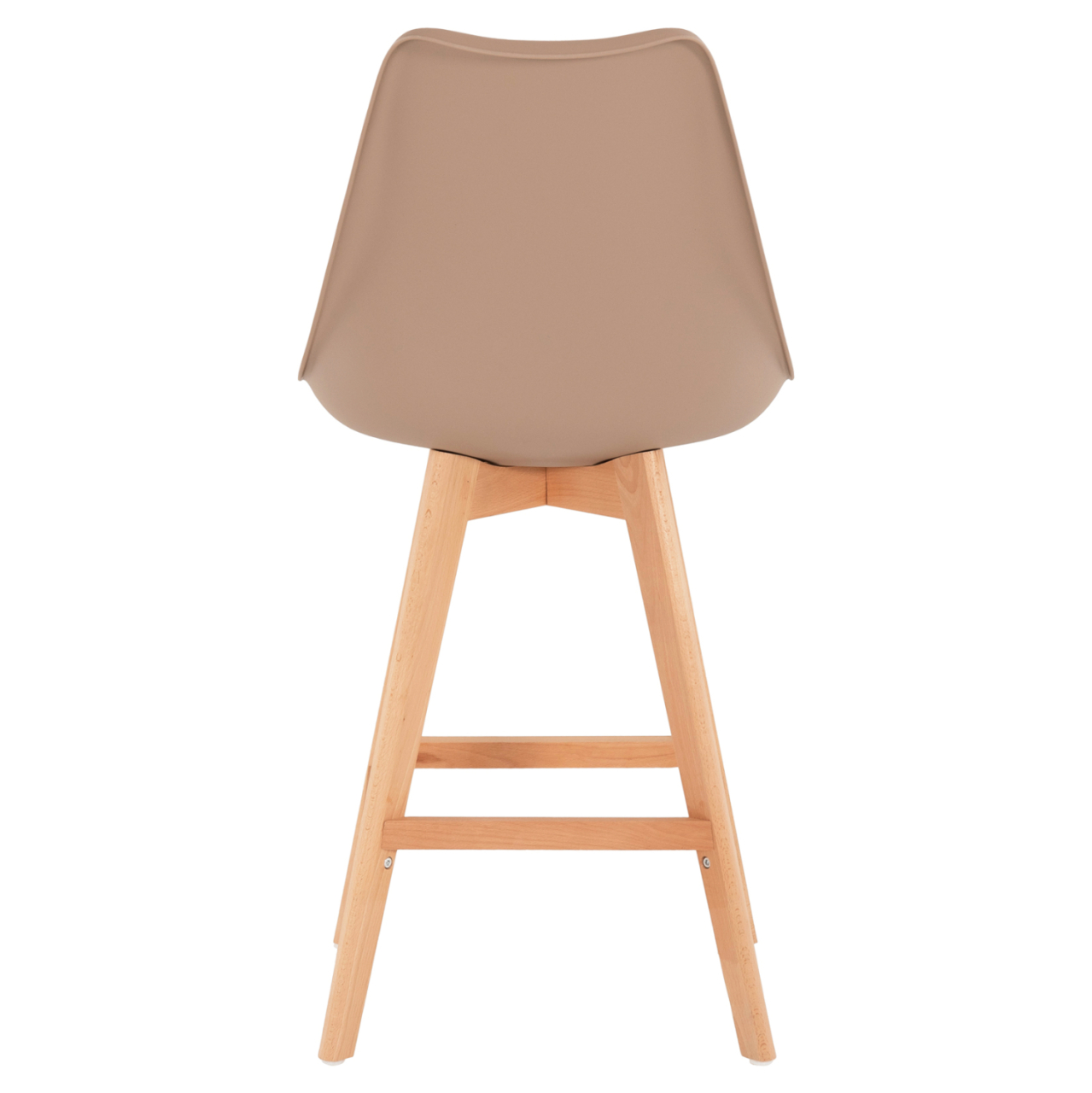 BAR STOOL VEGAS HM8000.55 MEDIUM HEIGHT CAPPUCCINO POLYPROPYLENE NATURAL BEECH WOOD 47x58x100Hcm. [6]