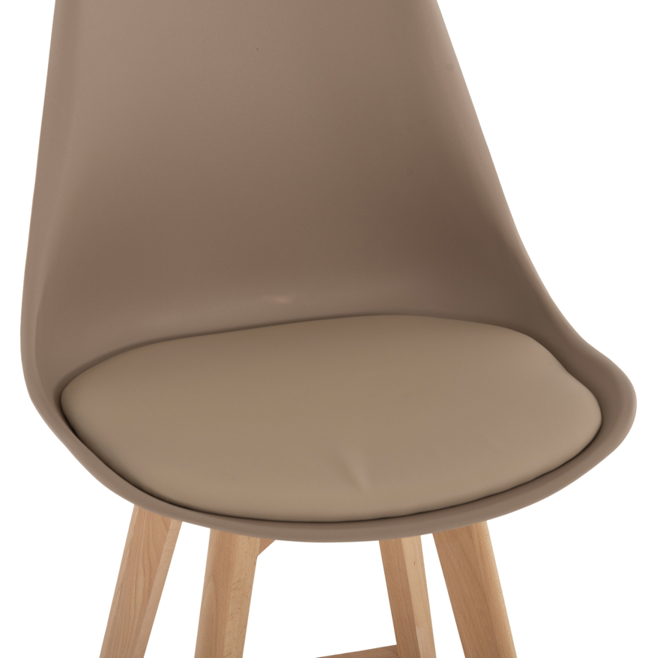 BAR STOOL VEGAS HM8000.55 MEDIUM HEIGHT CAPPUCCINO POLYPROPYLENE NATURAL BEECH WOOD 47x58x100Hcm. [8]