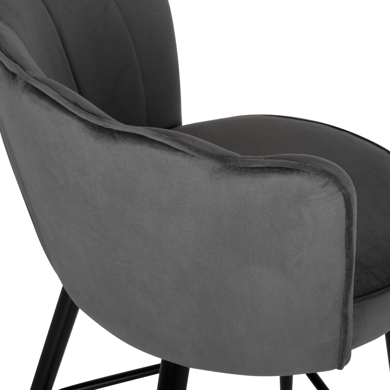 BAR STOOL VESNA HM8736.01 GREY VELVET METAL FRAME IN BLACK 50x50x90Hcm. [10]