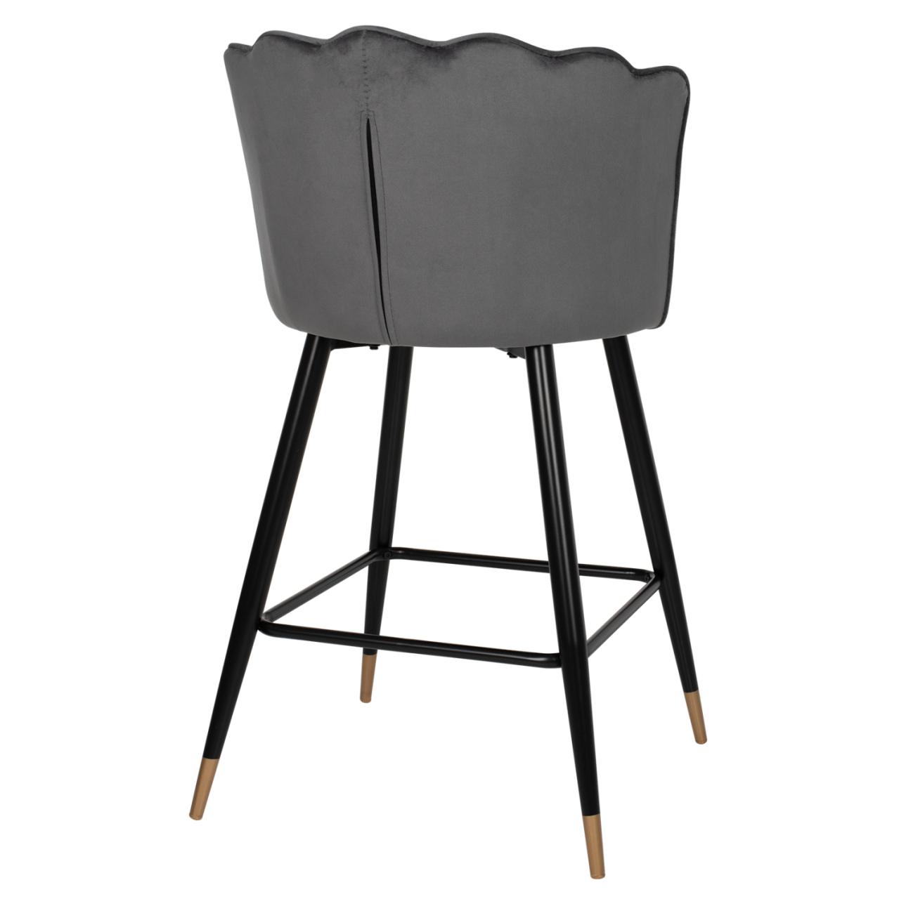 BAR STOOL VESNA HM8736.01 GREY VELVET METAL FRAME IN BLACK 50x50x90Hcm. [5]