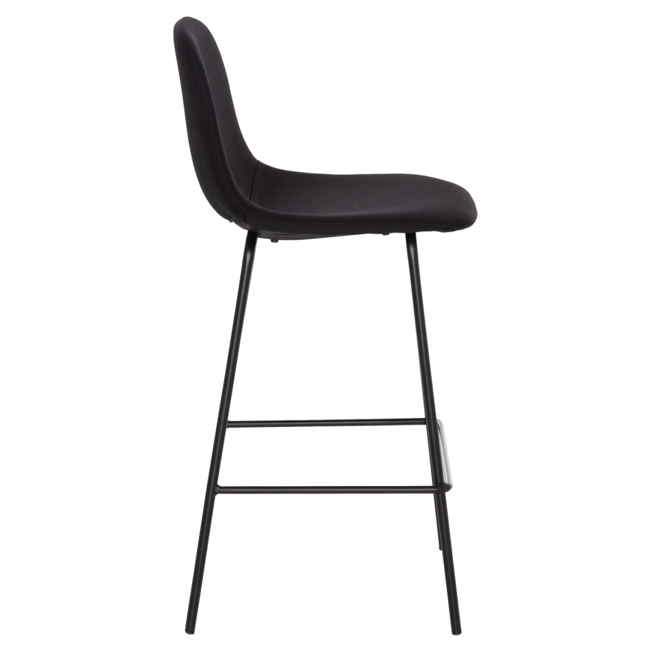 BAR STOOL VINCENT HM9298.24 MEDIUM HEIGHT-BLACK FABRIC-METAL LEGS 43x50x92.5Hcm. [4]
