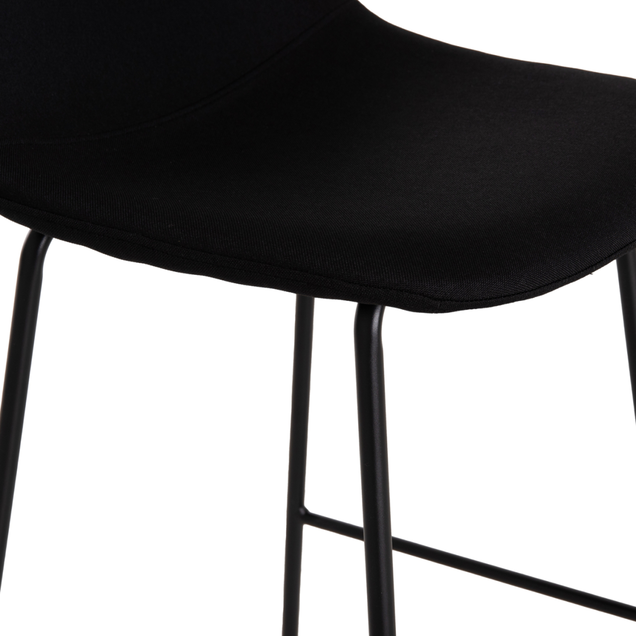 BAR STOOL VINCENT HM9298.24 MEDIUM HEIGHT-BLACK FABRIC-METAL LEGS 43x50x92.5Hcm. [8]