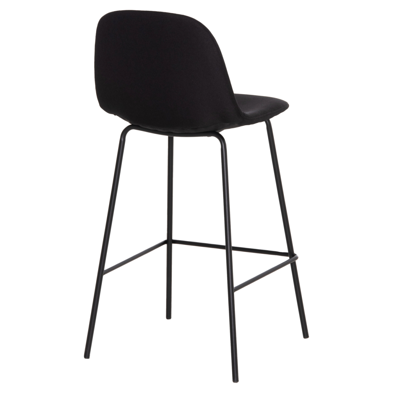BAR STOOL VINCENT HM9298.24 MEDIUM HEIGHT-BLACK FABRIC-METAL LEGS 43x50x92.5Hcm. [5]