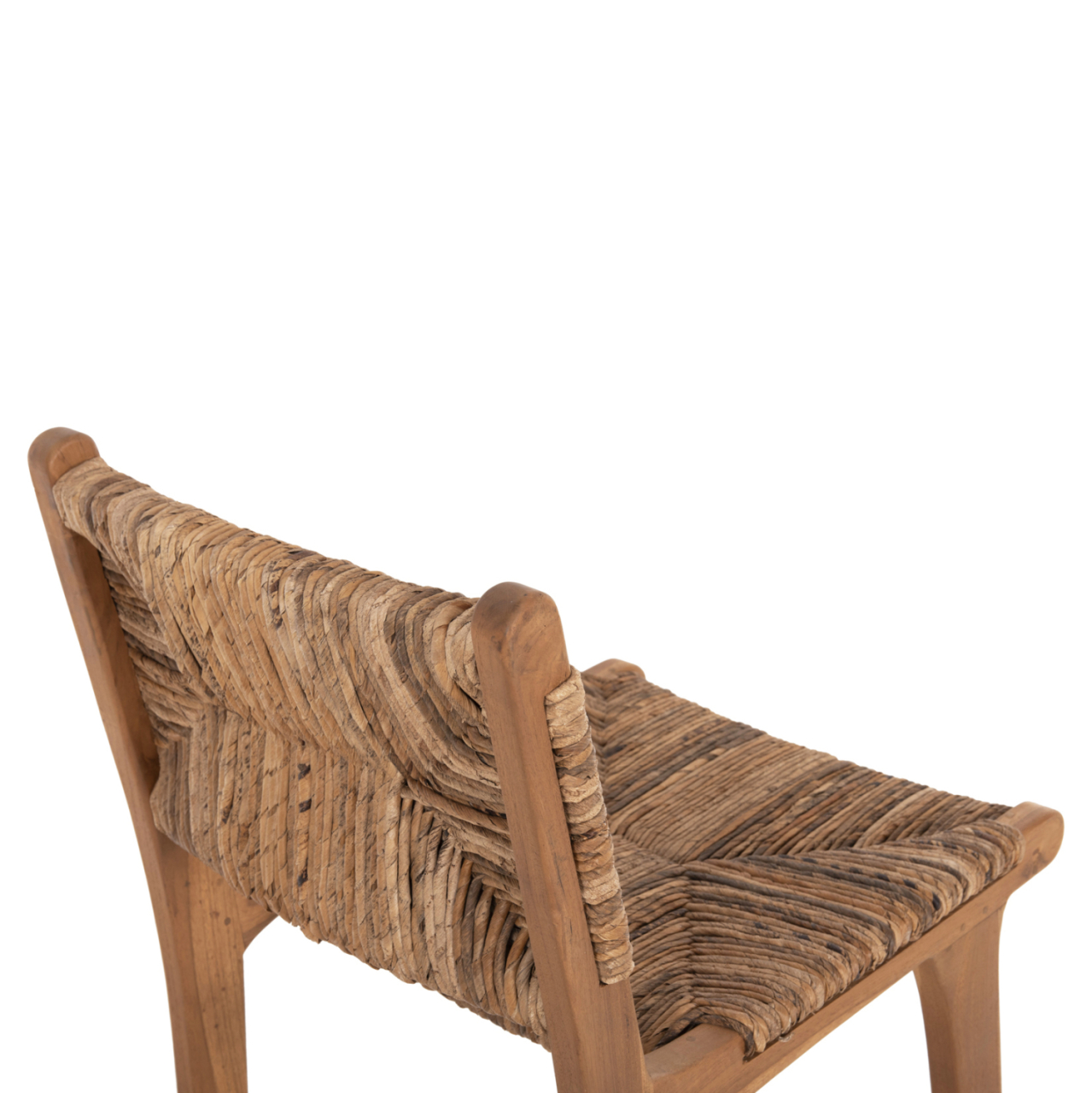 BAR STOOL WALTER HM9841 TEAK WOOD IN NATURAL-RUSH MATT 46x55x105Hcm. [9]