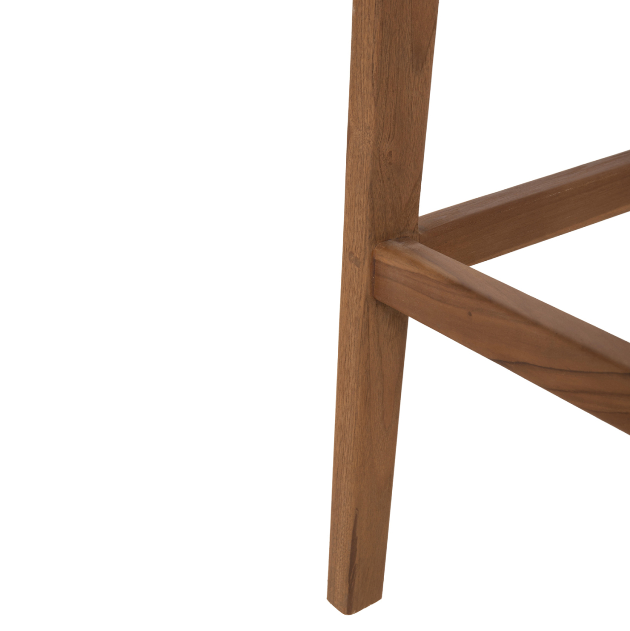 BAR STOOL WALTER HM9841 TEAK WOOD IN NATURAL-RUSH MATT 46x55x105Hcm. [10]