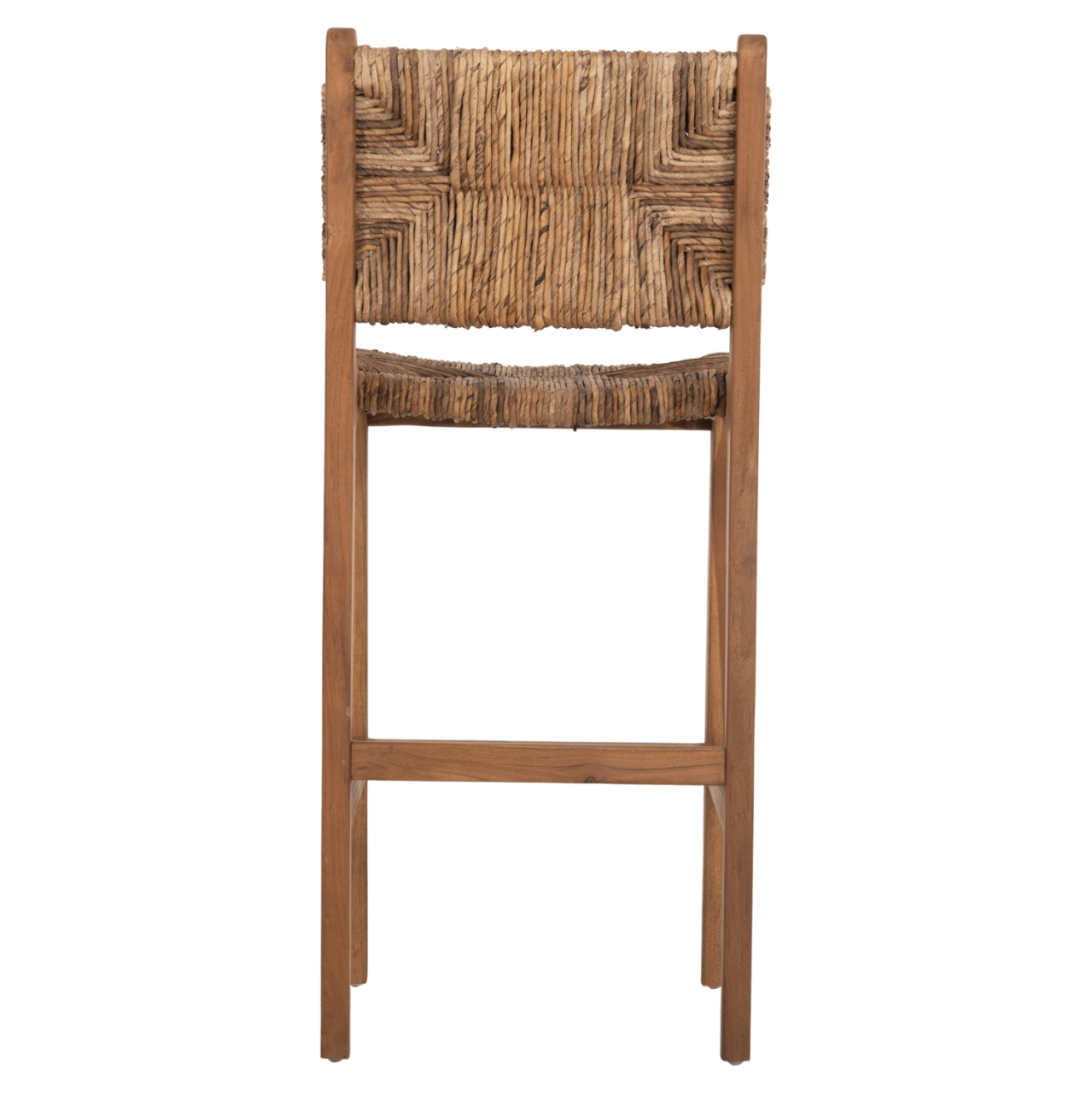 BAR STOOL WALTER HM9841 TEAK WOOD IN NATURAL-RUSH MATT 46x55x105Hcm. [6]